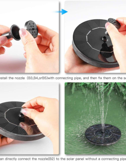 Fountain Solar Power Floating Water Pump for Pool Pond Garden and Patio Plants Round